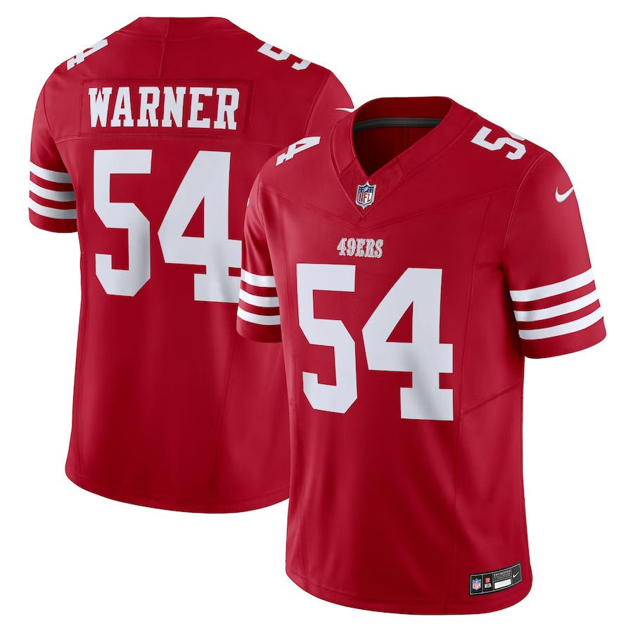 Men San Francisco 49ers 54 Fred Warner Nike Scarlet Vapor F.U.S.E. Limited NFL Jerseys